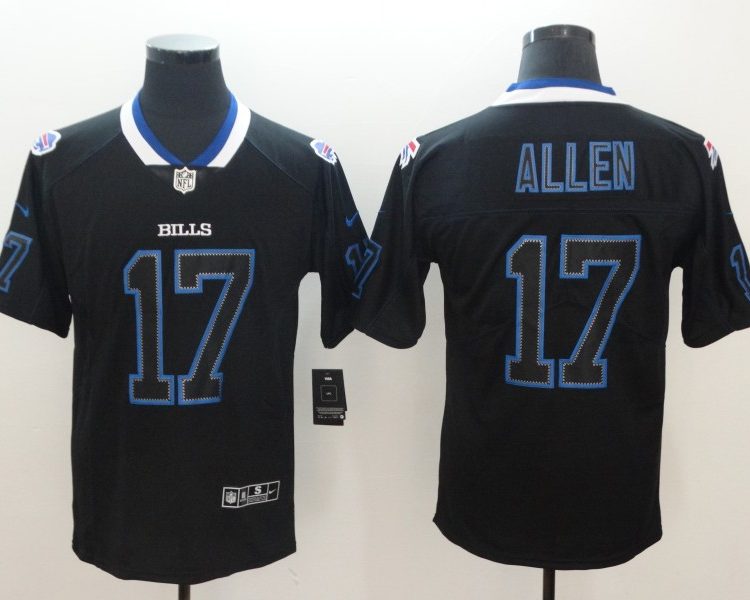 Men's Buffalo Bills Josh Allen #17 Black Alternate Jersey