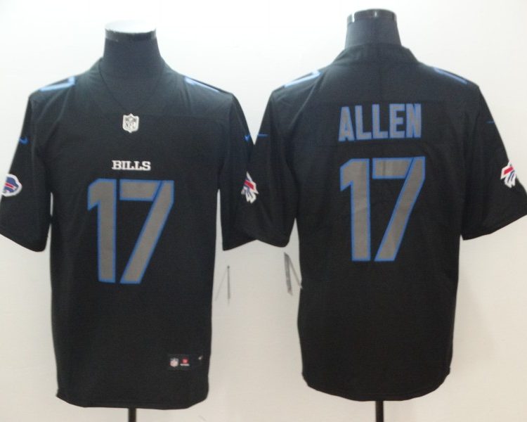 Men's Buffalo Bills Josh Allen #17 Black Authentic Jersey
