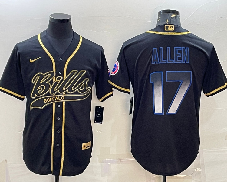 Men's Buffalo Bills Josh Allen #17 Black Jersey Joint Edition