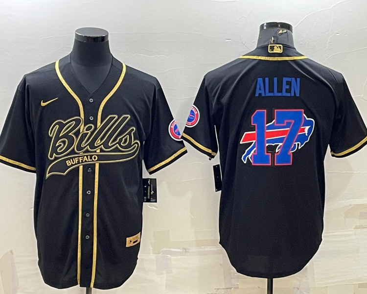 Men's Buffalo Bills Josh Allen #17 Black Jersey Joint Edition