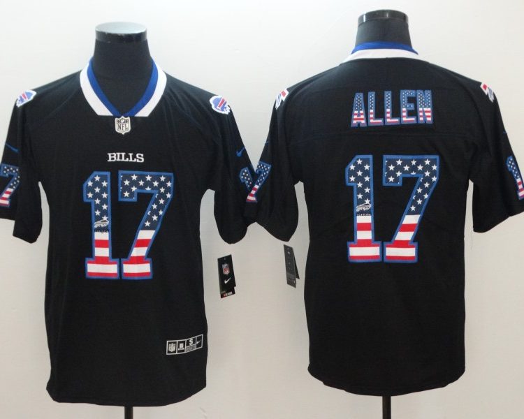 Men's Buffalo Bills Josh Allen #17 Black Jersey