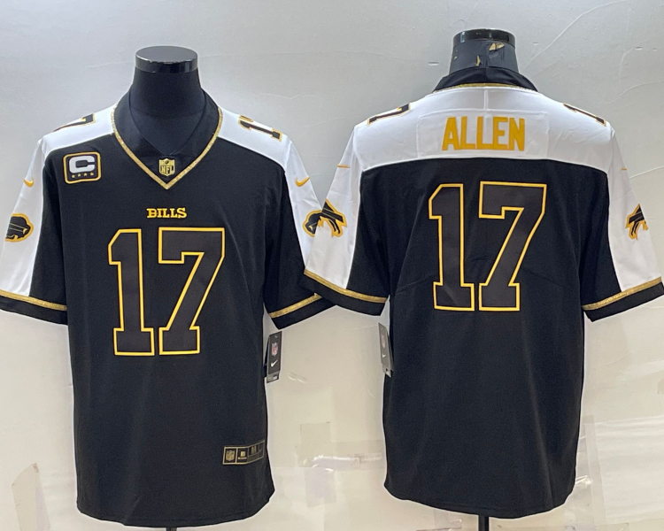 Men's Buffalo Bills Josh Allen #17 Black Jersey