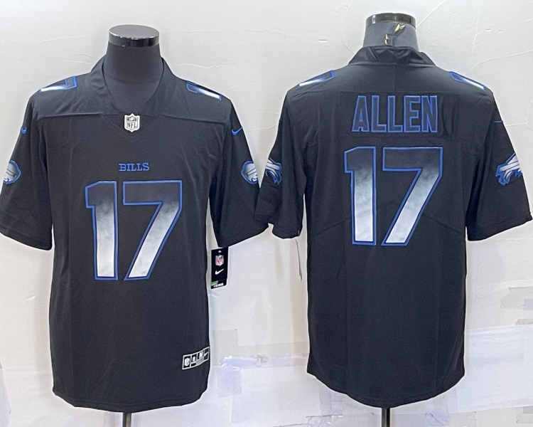 Men's Buffalo Bills Josh Allen #17 Black Team Jersey