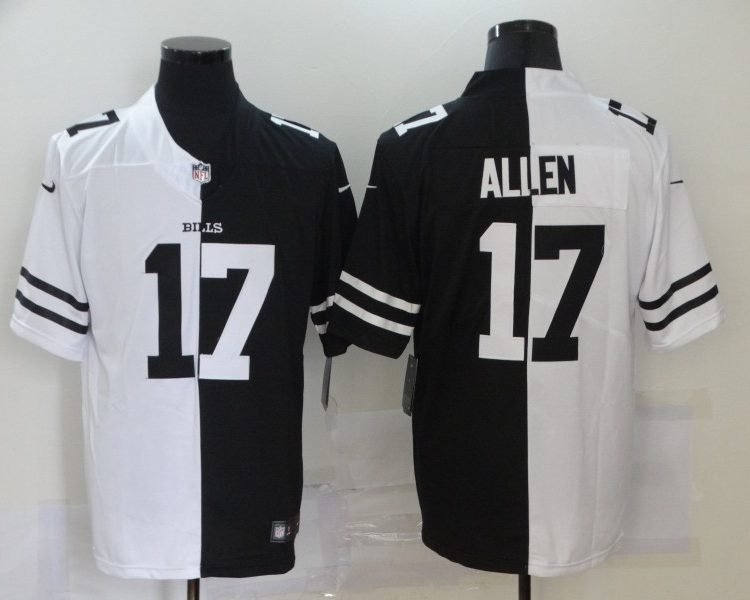 Men's Buffalo Bills Josh Allen #17 Black/White Jersey
