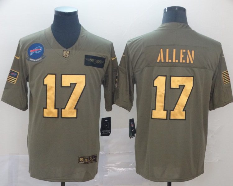 Men's Buffalo Bills Josh Allen #17 Brown Alternate Jersey