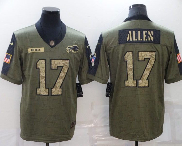 Men's Buffalo Bills Josh Allen #17 Brown Jersey