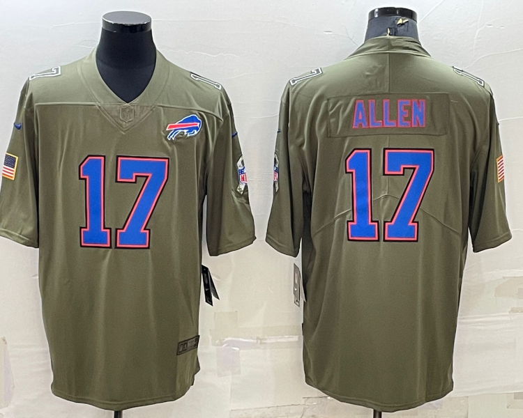 Men's Buffalo Bills Josh Allen #17 Brown Jersey