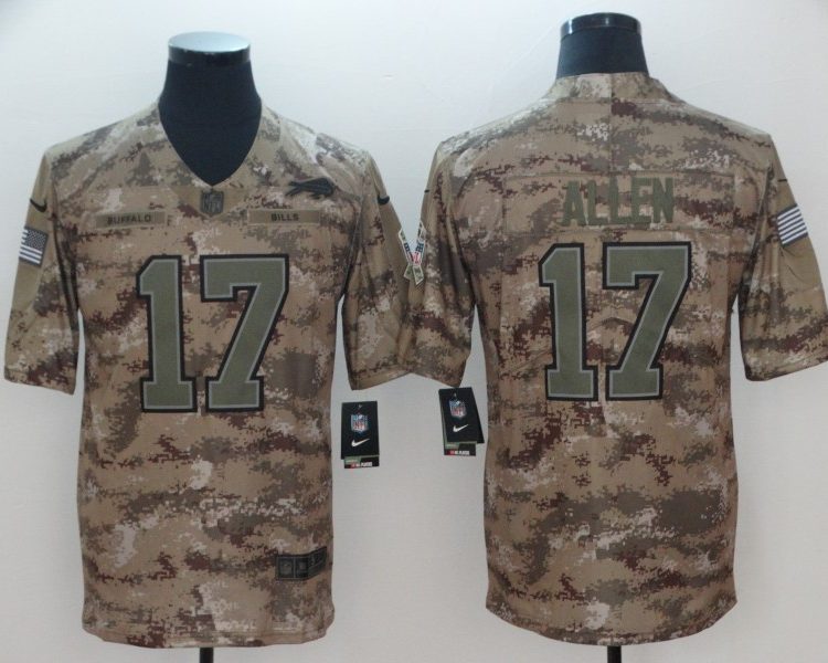 Men's Buffalo Bills Josh Allen #17 Camouflage Jersey