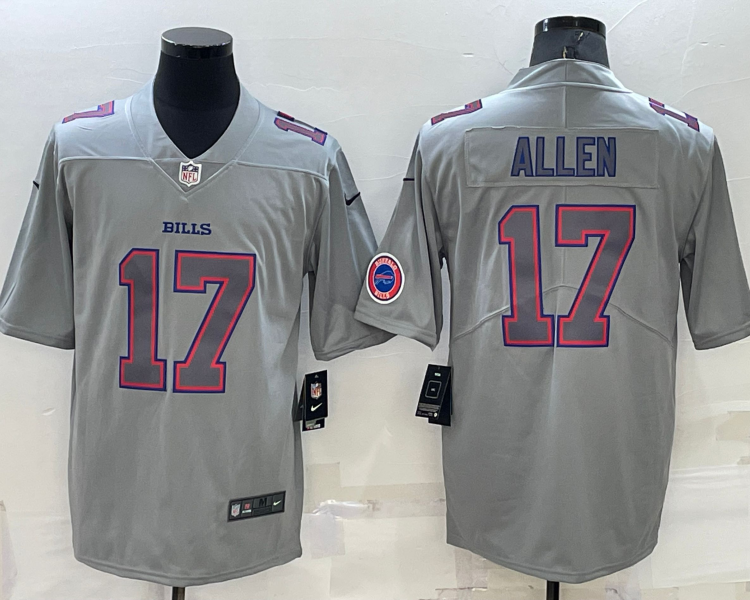 Men's Buffalo Bills Josh Allen #17 Gray Atmosphere Jersey