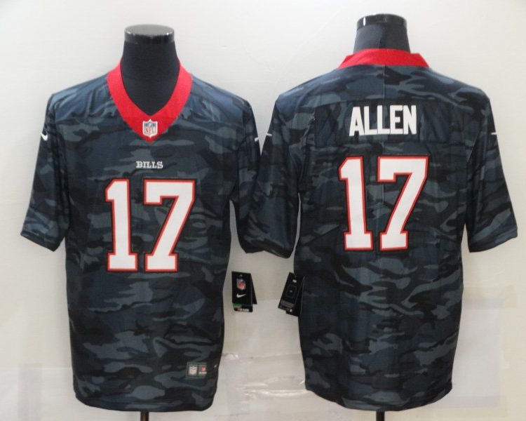 Men's Buffalo Bills Josh Allen #17 Gray Camouflage Jersey