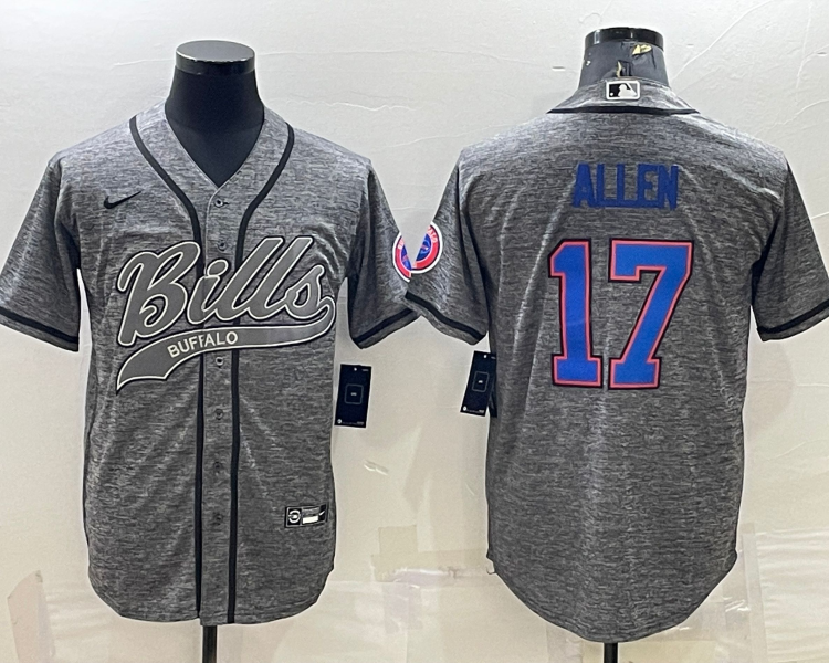 Men's Buffalo Bills Josh Allen #17 Gray Jersey Joint Edition