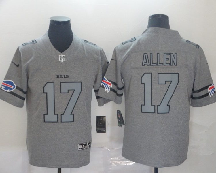 Men's Buffalo Bills Josh Allen #17 Gray Jersey