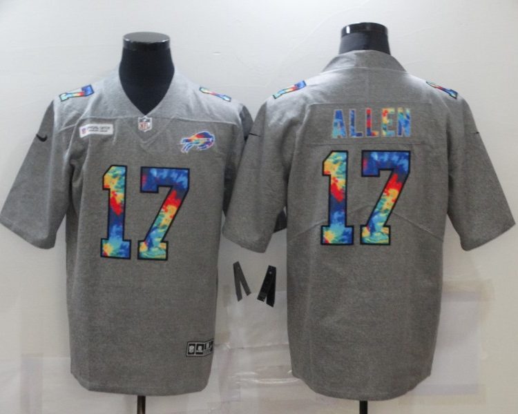 Men's Buffalo Bills Josh Allen #17 Gray Jersey
