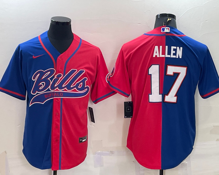 Men's Buffalo Bills Josh Allen #17 Royal/Red Jersey Joint Edition