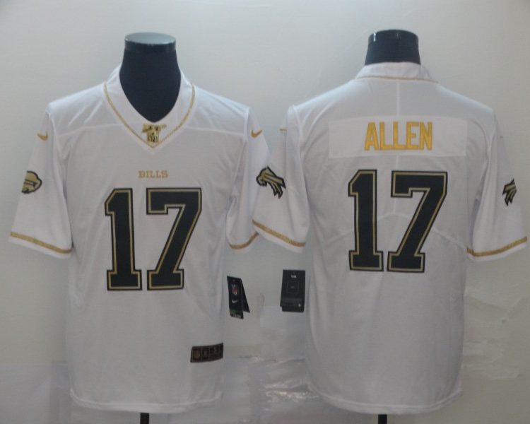 Men's Buffalo Bills Josh Allen #17 White Authentic Jersey
