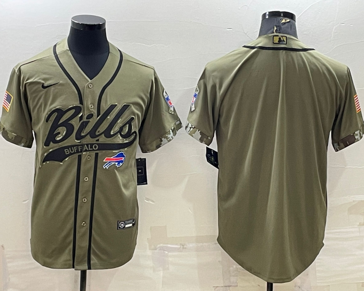 Men's Buffalo Bills Olive 2022 Salute To Service Limited Blank Jersey