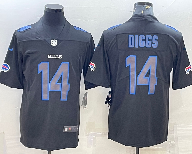 Men's Buffalo Bills Stefon Diggs #14 Black Team Jersey
