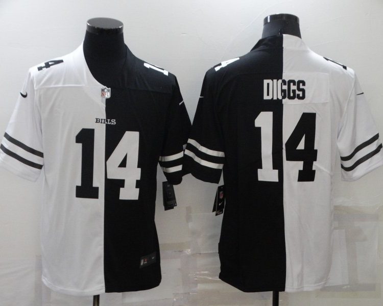 Men's Buffalo Bills Stefon Diggs #14 Black/White Jersey