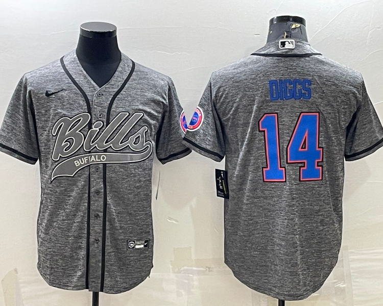 Men's Buffalo Bills Stefon Diggs #14 Gray Jersey Joint Edition