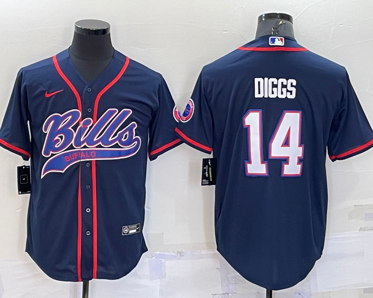Men's Buffalo Bills Stefon Diggs #14 Navy Jersey Joint Edition