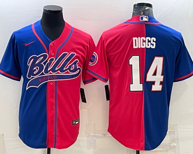 Men's Buffalo Bills Stefon Diggs #14 Royal/Red Jersey Joint Edition