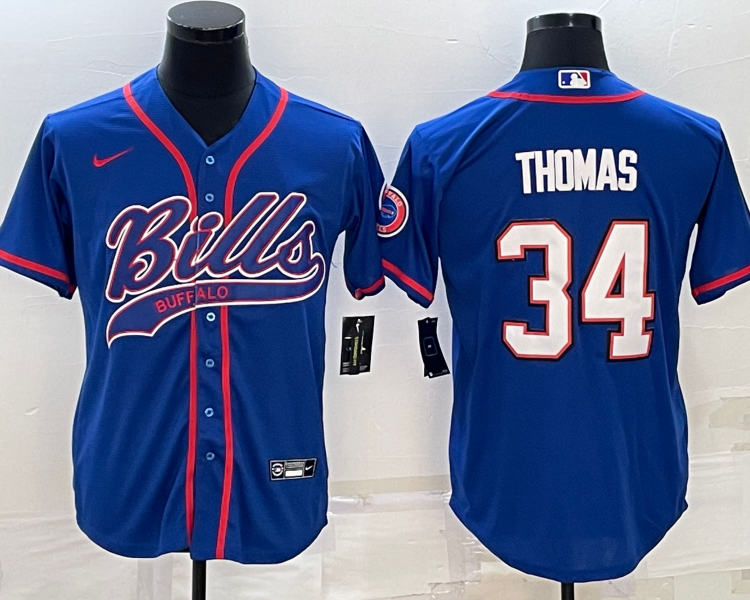 Men's Buffalo Bills Thurman Thomas #34 Royal Jersey Joint Edition
