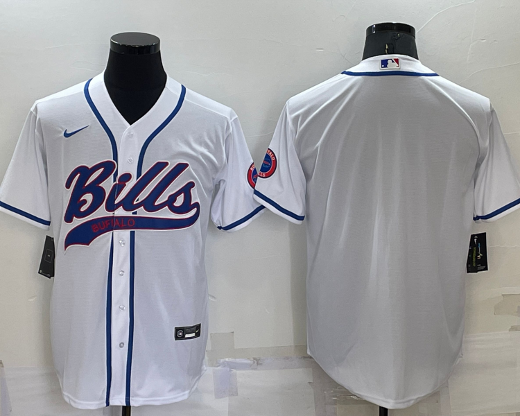 Men's Buffalo Bills White Blank Jersey