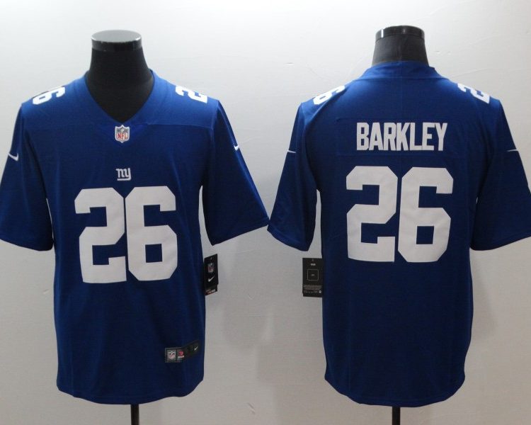 Men's New York Giants #26 Saquon Barkley Jersey Blue