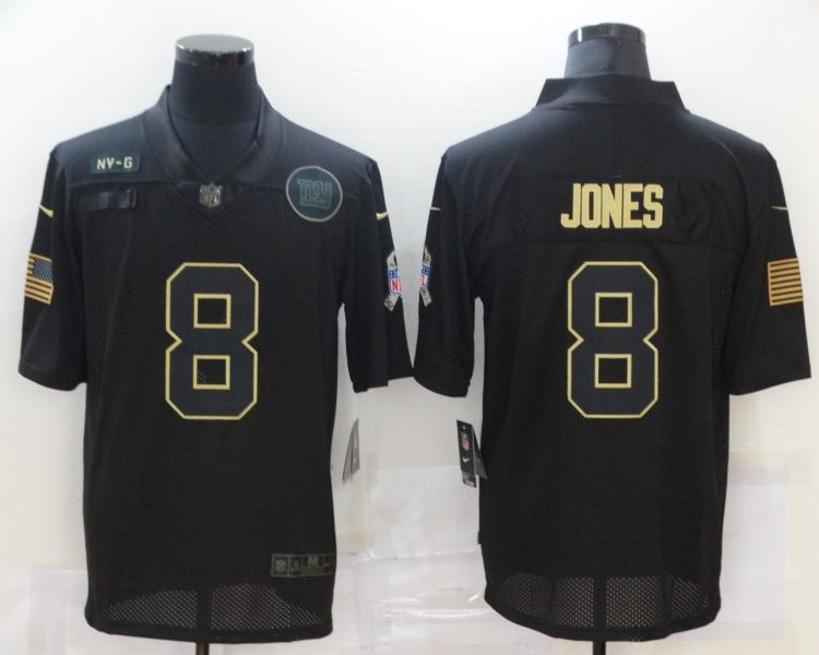 Men's New York Giants #8 Daniel Jones Black Jersey
