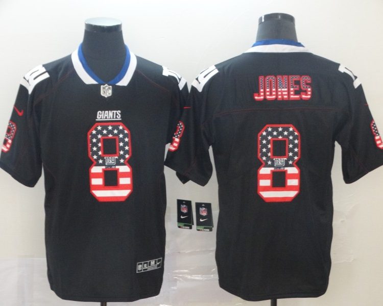 Men's New York Giants Daniel Jones #8 Black Jersey