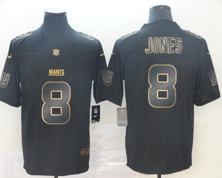Men's New York Giants Daniel Jones #8 Black Jersey