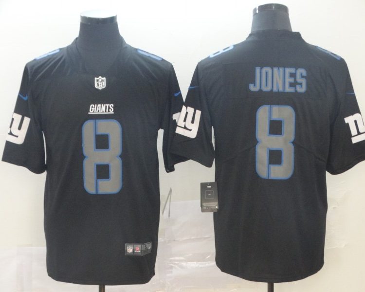 Men's New York Giants Daniel Jones #8 Black Jersey