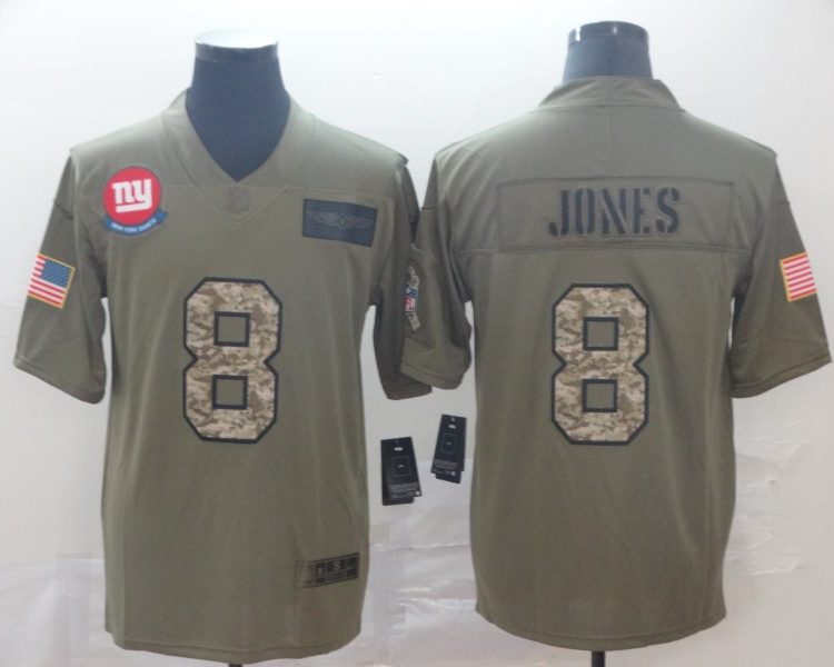 Men's New York Giants Daniel Jones #8 Brown Jersey