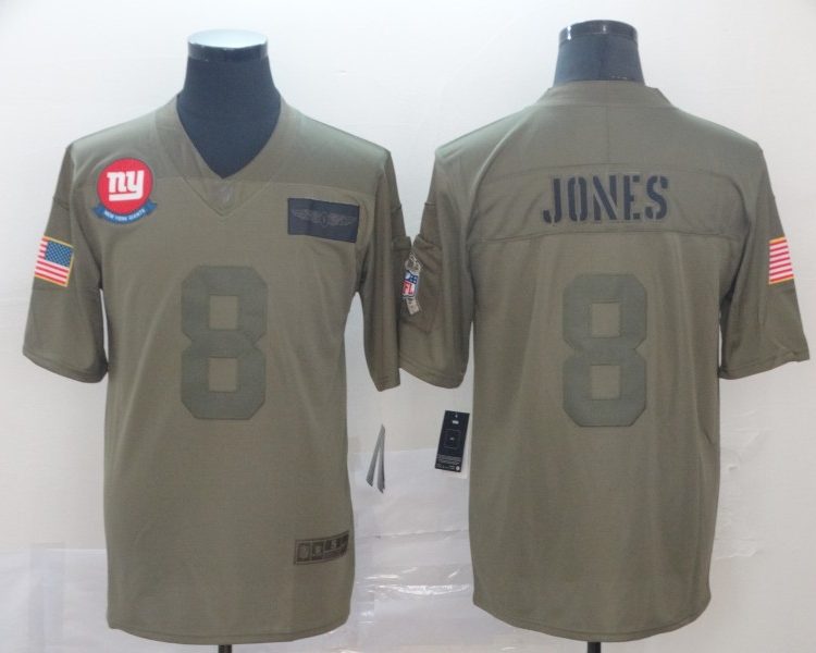 Men's New York Giants Daniel Jones #8 Brown Jersey
