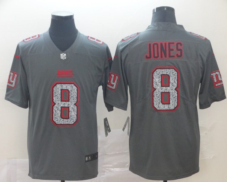 Men's New York Giants Daniel Jones #8 Gray Jersey
