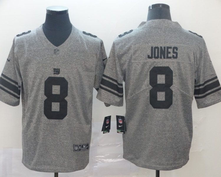Men's New York Giants Daniel Jones #8 Gray Jersey