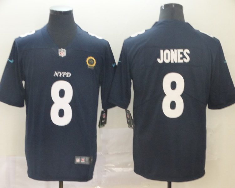 Men's New York Giants Daniel Jones #8 Navy City Edition Jersey