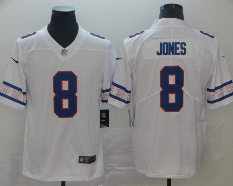 Men's New York Giants Daniel Jones #8 White Jersey