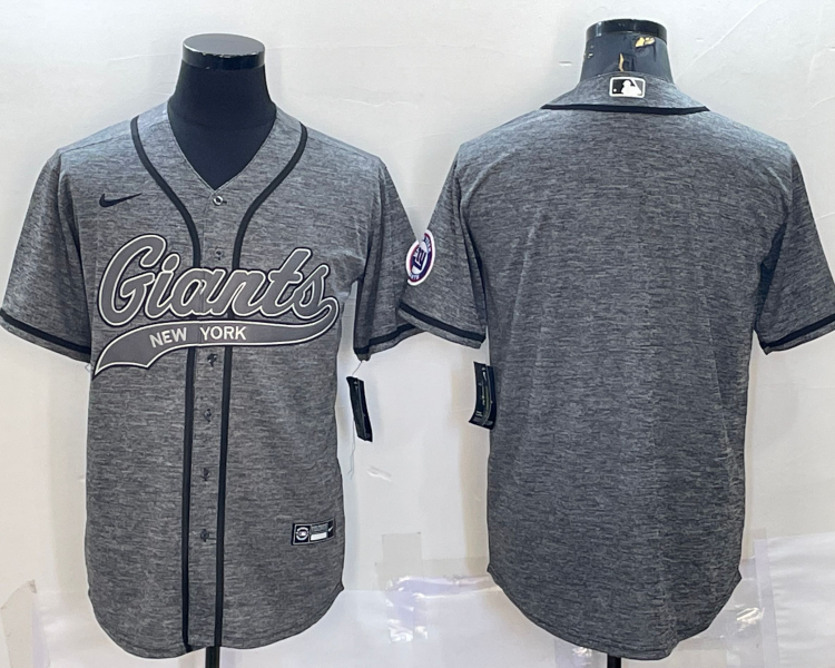 Men's New York Giants Gray Blank Jersey