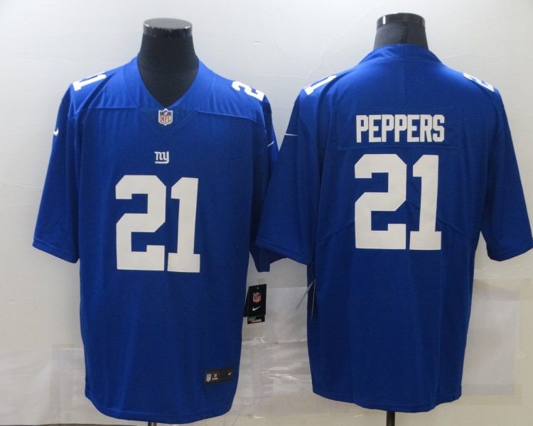 Men's New York Giants Jabrill Peppers #21 Blue Jersey