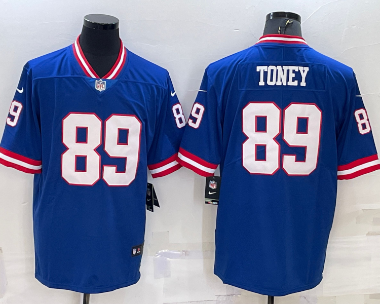 Men's New York Giants Kadarius Toney #89 Royal Classic Retired Jersey