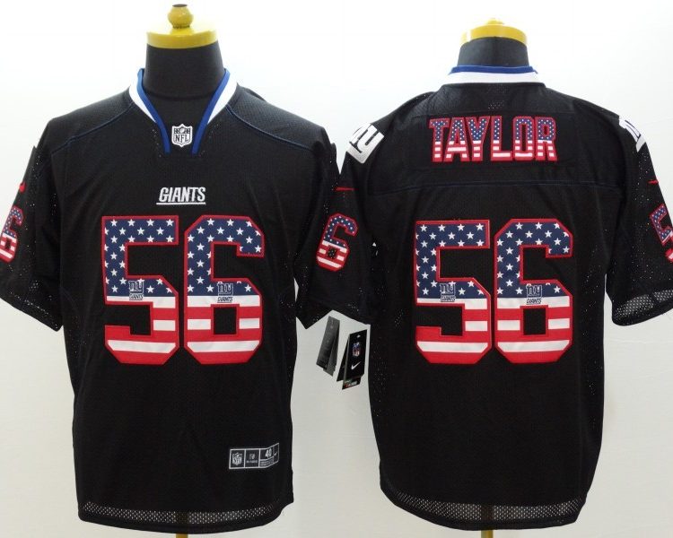 Men's New York Giants Lawrence Taylor #56 Black Jersey
