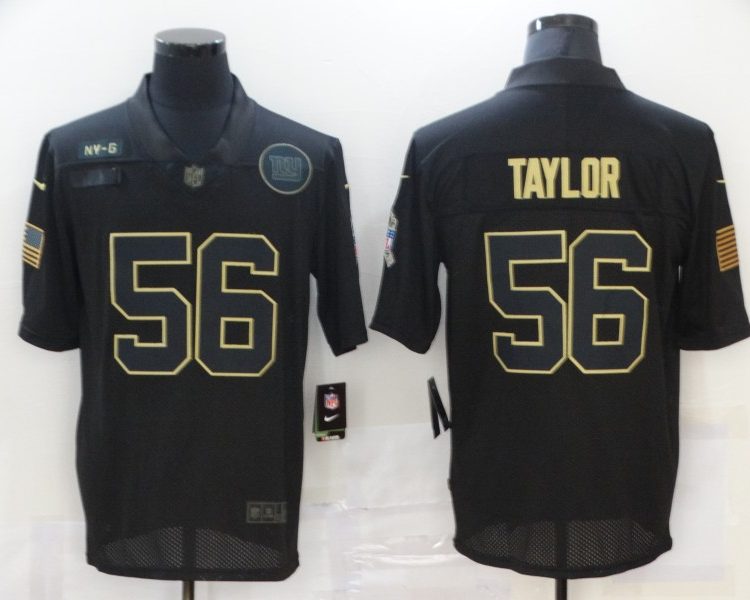 Men's New York Giants Lawrence Taylor #56 Black Jersey