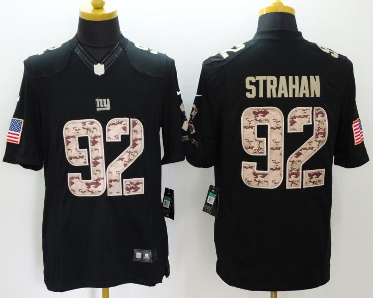 Men's New York Giants Michael Strahan #92 Black Jersey