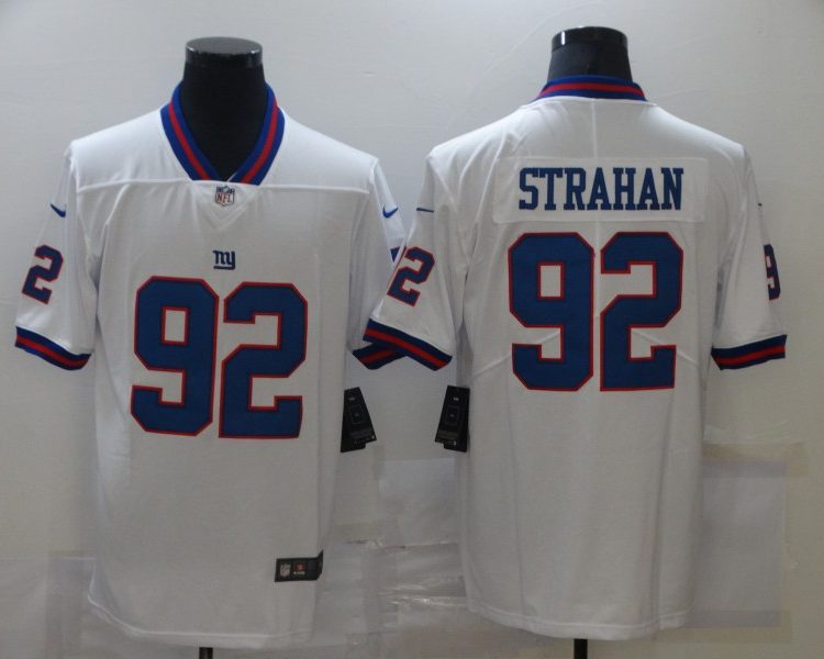 Men's New York Giants Michael Strahan #92 White Jersey
