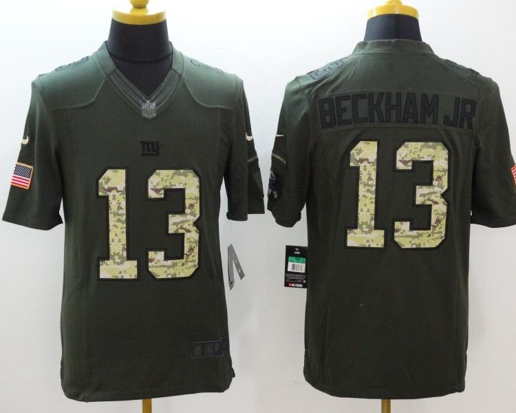 Men's New York Giants Odell Beckham Jr. #13 Army Green Jersey