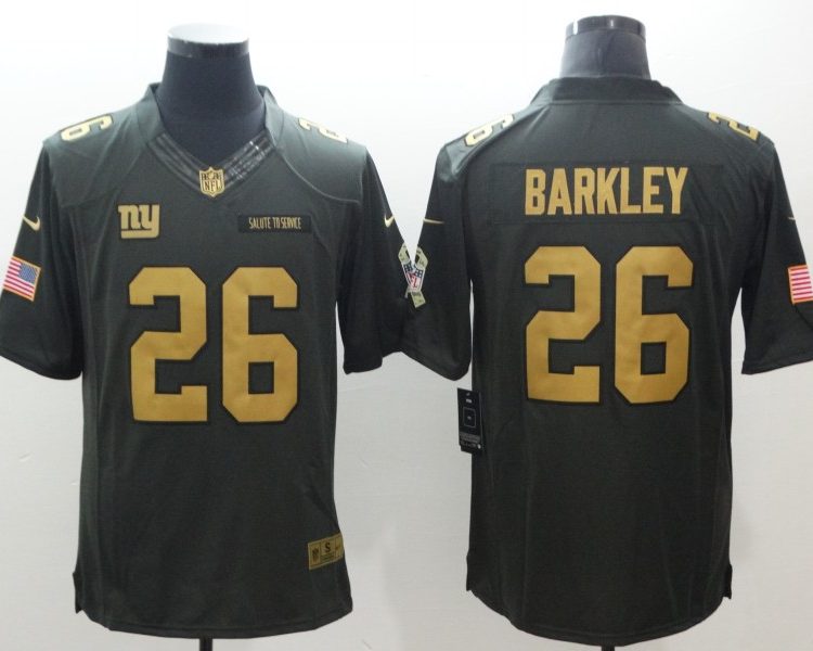 Men's New York Giants Saquon Barkley #26 Army Green Jersey
