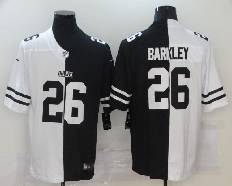 Men's New York Giants Saquon Barkley #26 Black/White Jersey