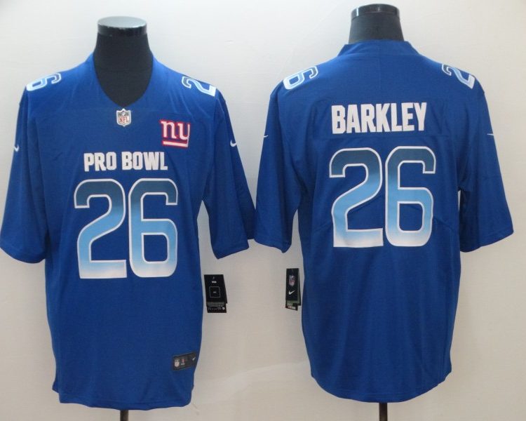 Men's New York Giants Saquon Barkley #26 Blue All Star Jersey