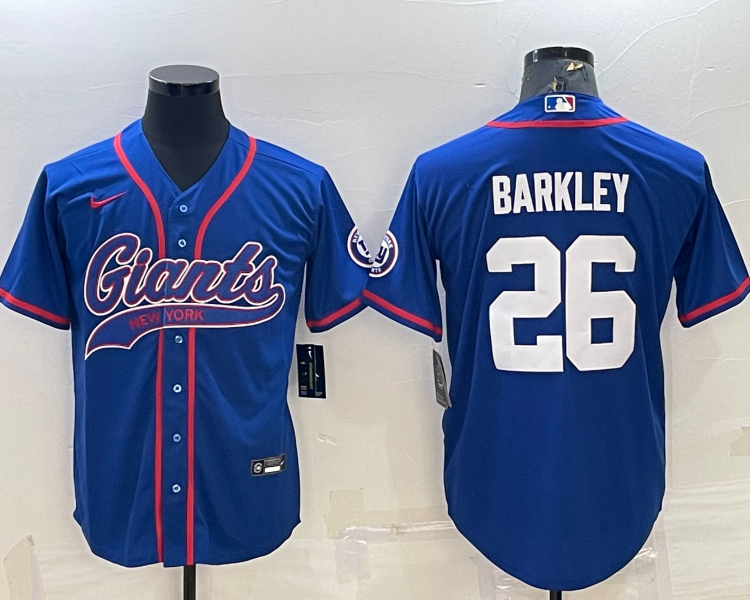 Men's New York Giants Saquon Barkley #26 Blue Jersey Joint Edition